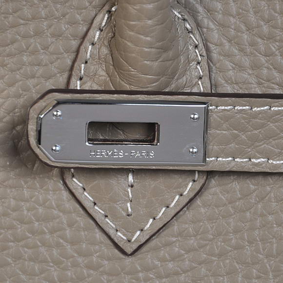 Super A Replica Hermes Birkin 25CM Tote Bags Togo Leather Dark Grey Silver 60799 - Click Image to Close